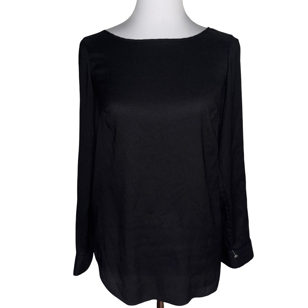 Ann Taylor Black Polyester Blouse